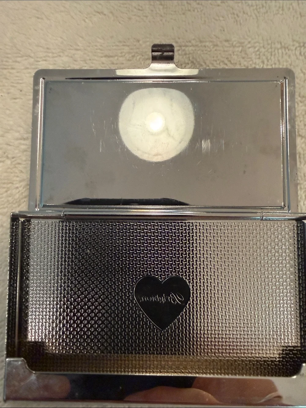 Brighton Silver Floral Heart Card and/or Pill Holder